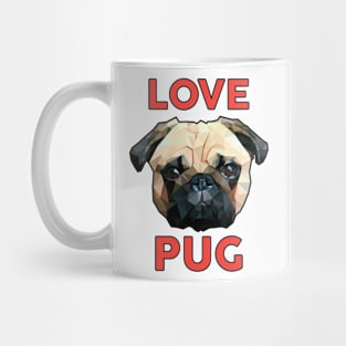 Love pug polygon art Mug